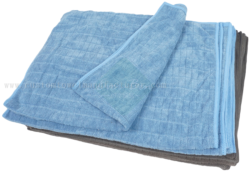 China Bulk Custom blue microfiber towels Manufacturer|Cheap Fast Drying Grid Towels Producer
